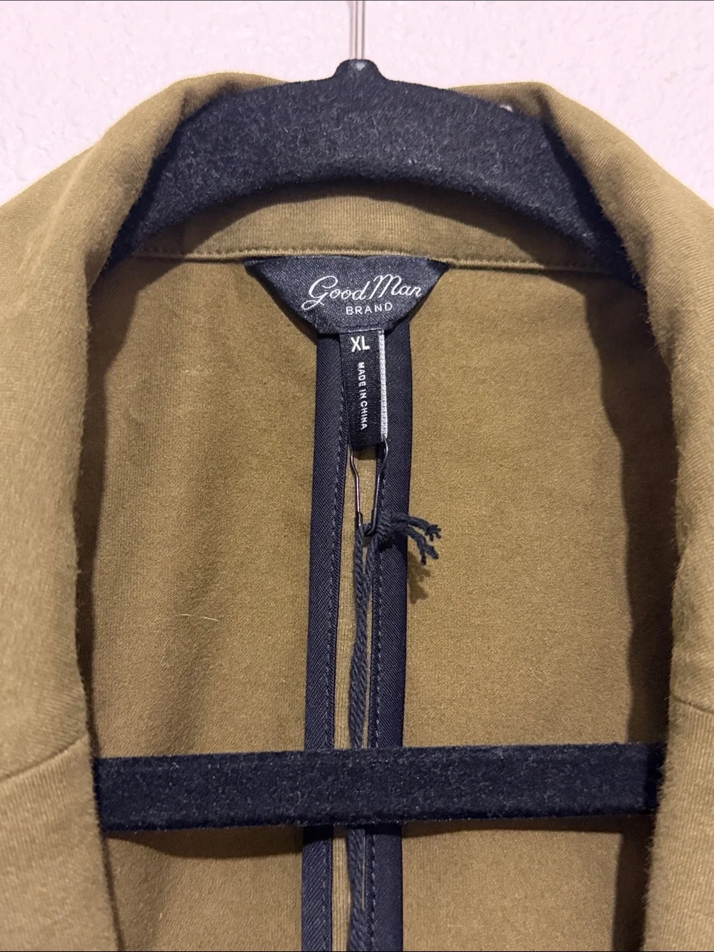 Good Man Brand Hollis Olive Green Single-Button Tailored Blazer Stretch Knit
